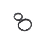Black spiral textured dual-loop silicone cock ring
