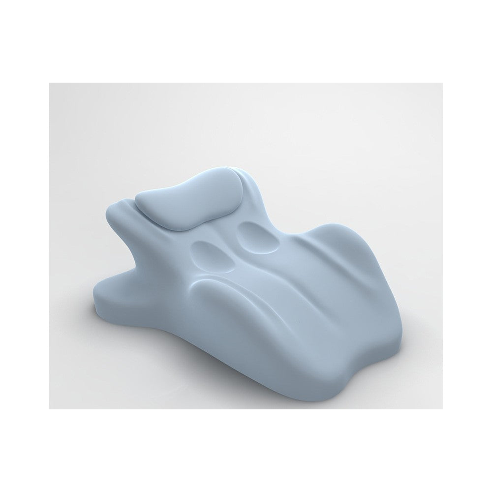 Blue contoured memory foam support pillow