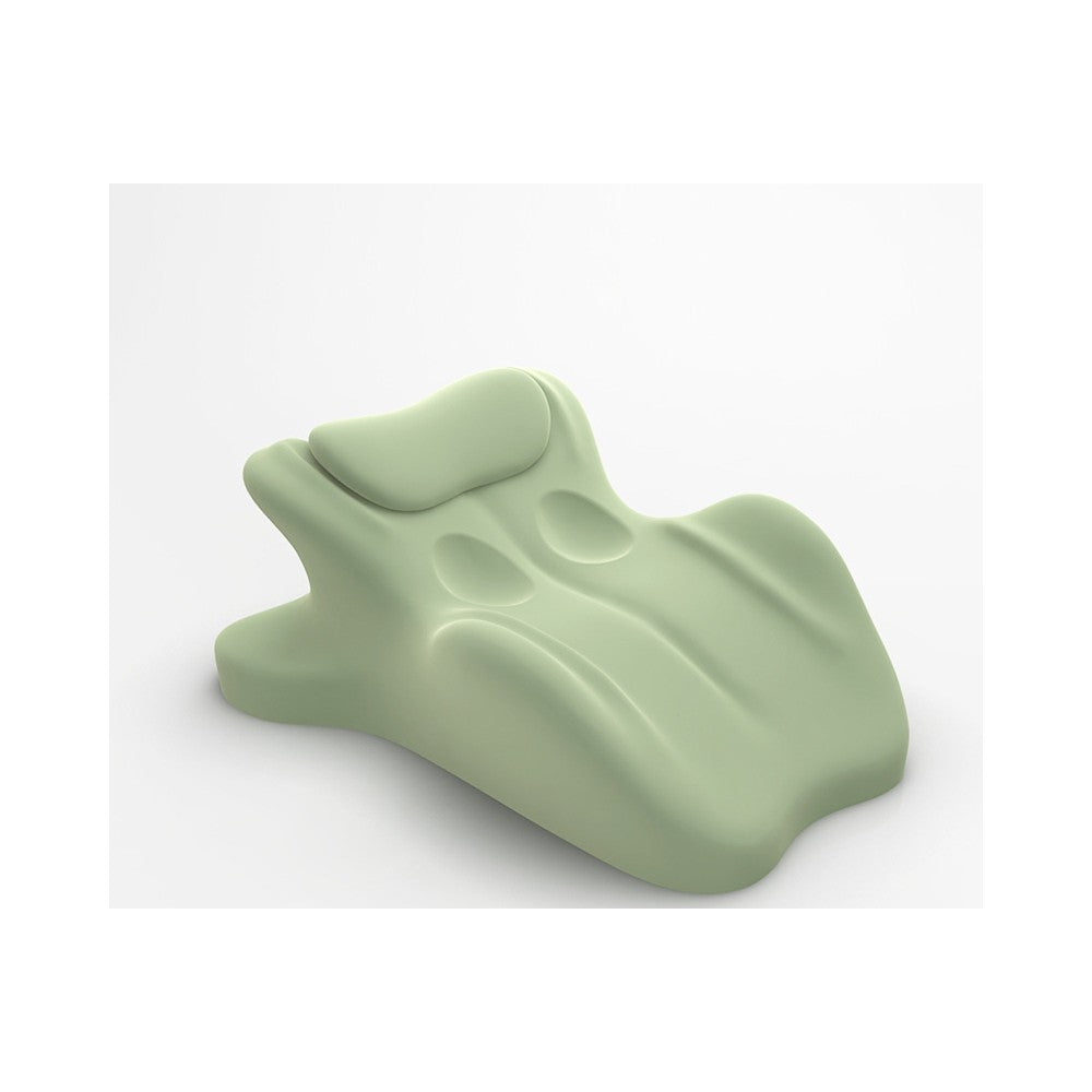 Green contoured memory foam support pillow