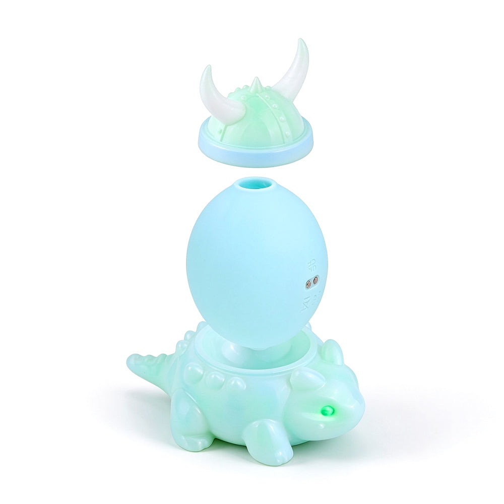 Mint green massager separated components on original white background
