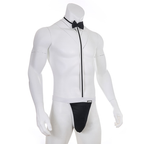 Black trim thong costume angled front