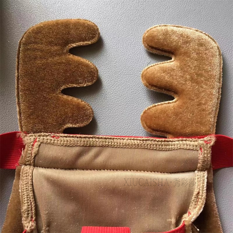 Close detail of reindeer antlers and inner stitching