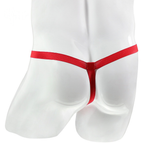Rear view of the thin red thong straps
