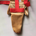 Reverse side of reindeer thong pouch showing seams