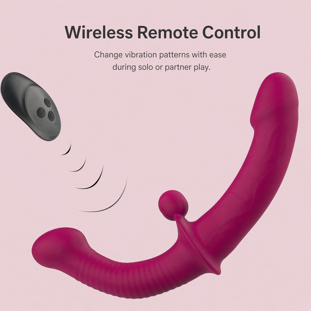 Berry curved dual-ended vibrator with black wireless remote control