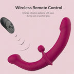 Berry curved dual-ended vibrator with black wireless remote control