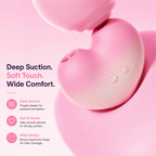 APP Heart Suction Vibrator with soft silicone for deep suction, gentle touch, and wide comfort for enhanced pleasure.