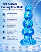 Thick Silicone Fantasy Knot Dildo with 3 Knots for Hands-Free G-Spot