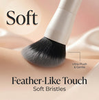 Compact makeup brush vibrator with soft bristles and elegant handheld shape
