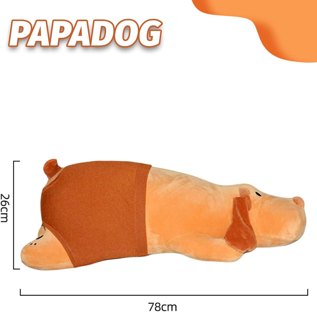 Plush Bear Pillow Automatic Thrusting Dildo designed as a cozy dog pillow, measuring 78cm in length and 26cm in height.