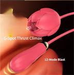 G-spot vibrator rose-shaped : Stimulates the G-spot and clitoris with suction