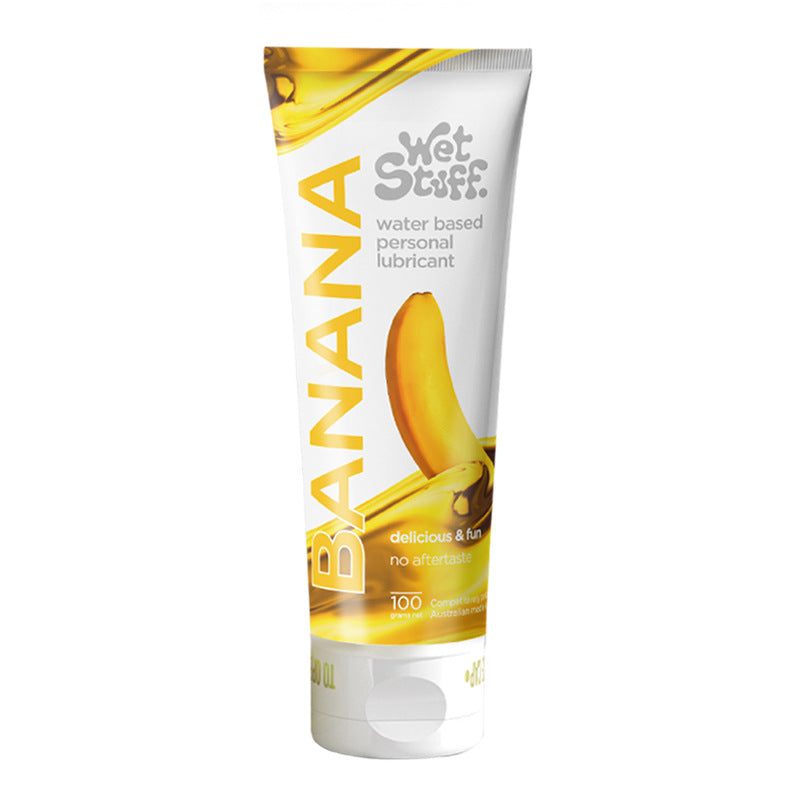 Banana Water-Based Edible Lubricant 100g tube by Wet Stuff - Delicious banana flavor water-based personal lubricant