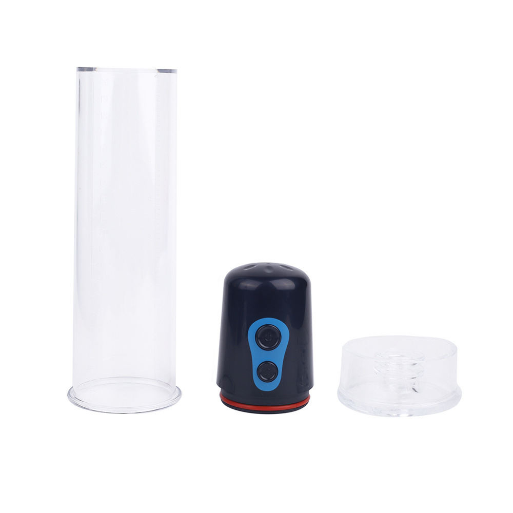 Electric penis pump cylinder, motor cap, and base components