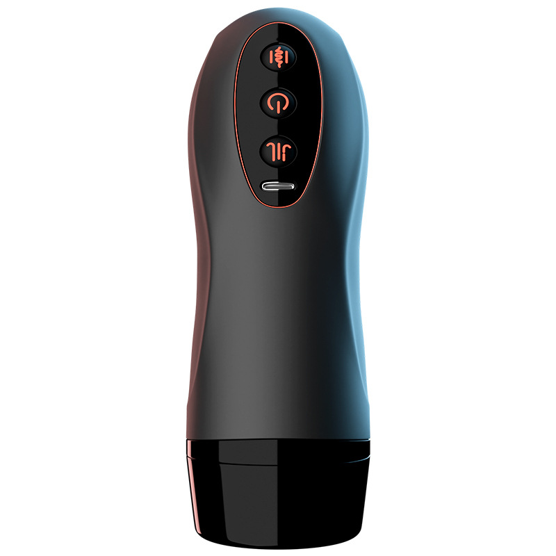Explorer electric male masturbator in black with three-button control panel