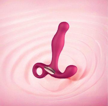 Vibrating silicone anal plug: with silver-plated edges, an entry-level sex toy.
