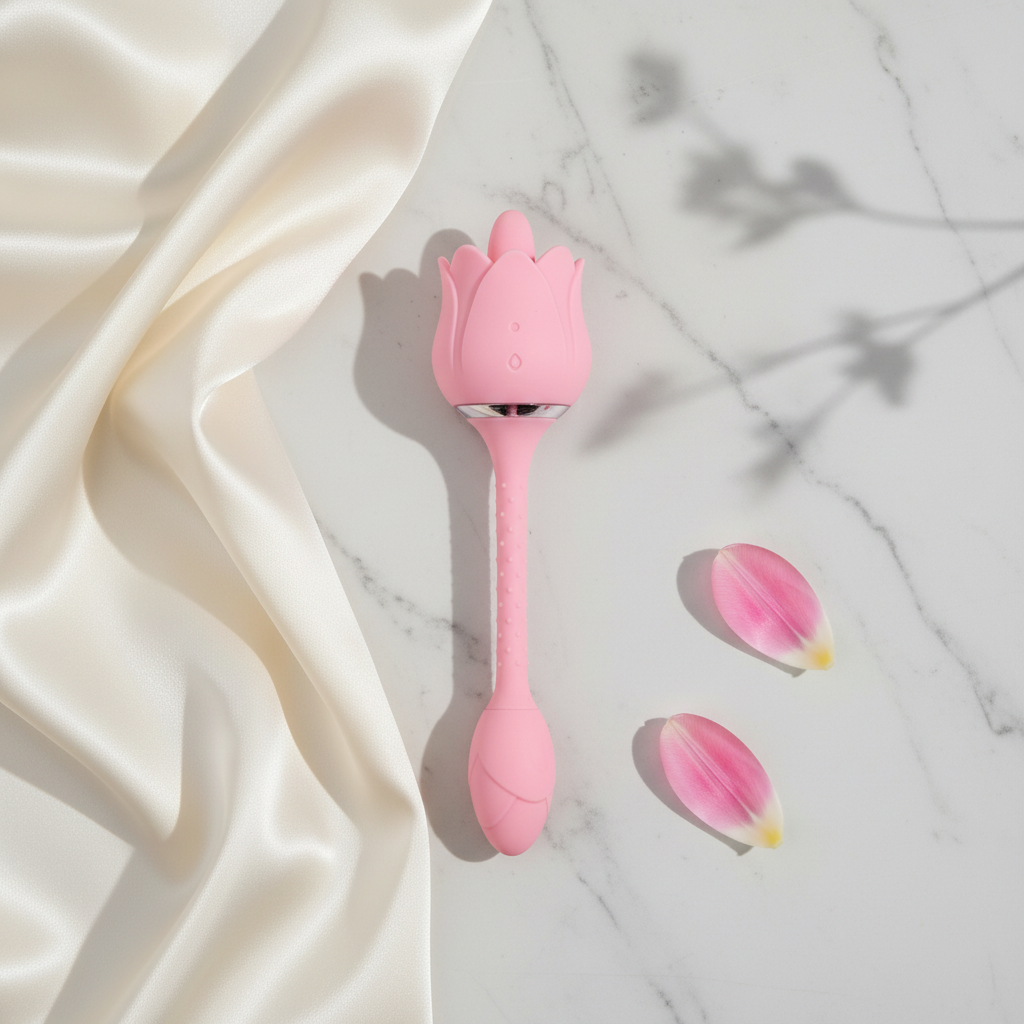 Lotus Flower Shape Vibrator Tongue Licking 12 Modes for women