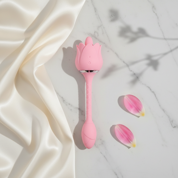 Lotus Flower Shape Vibrator Tongue Licking 12 Modes for women