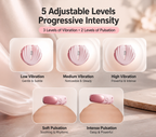 Pink Shell Nipple Clamps showing 3 vibration and 2 pulsation modes