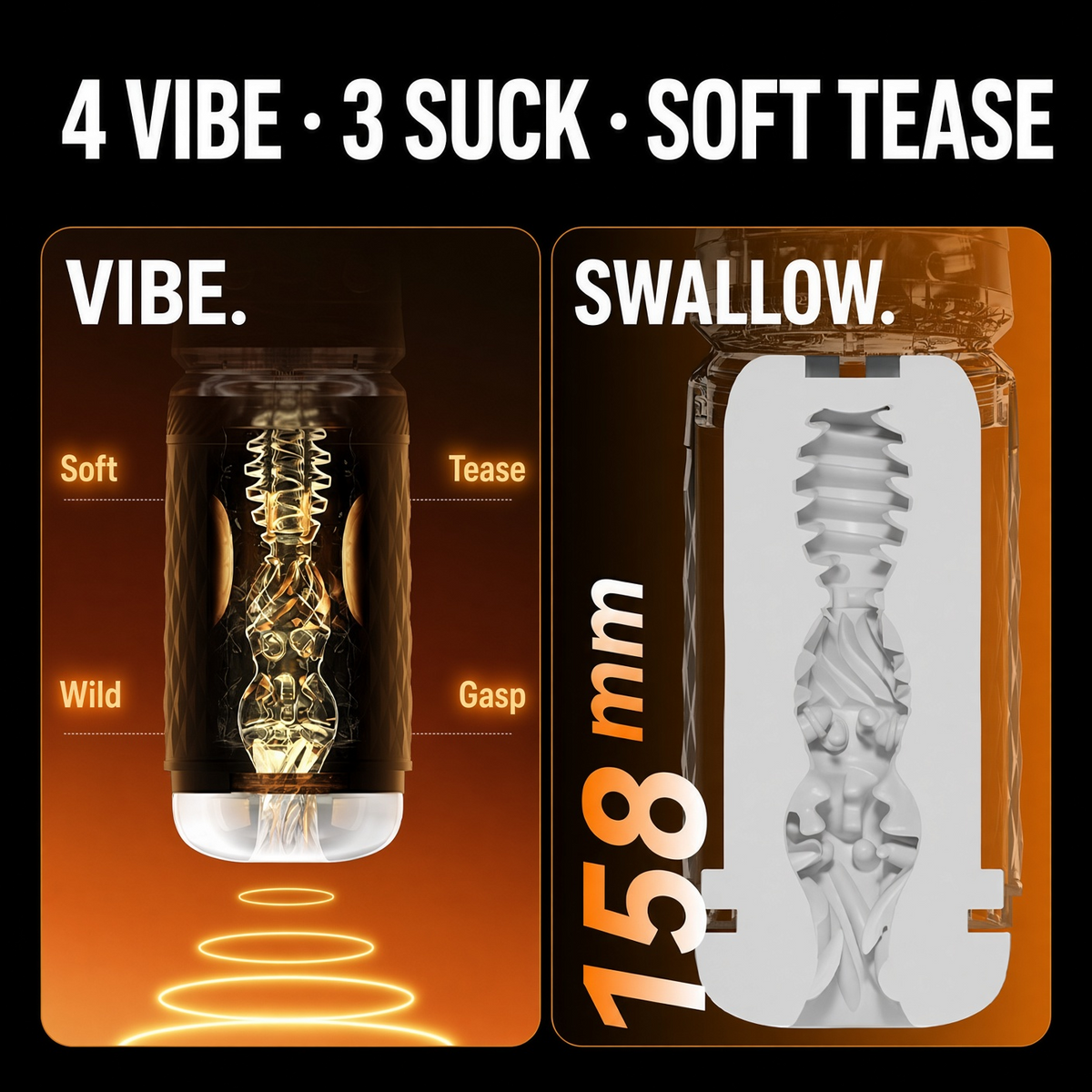 GENEX GX1 vibration suction soft sleeve and 158 mm channel feature image