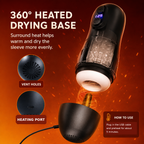 Automatic male masturbator heated base with vent holes and USB heating port
