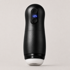 Black automatic male masturbator front product view