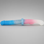 L7001 blue and pink flexible double-ended dildo