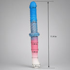 L7001 double-ended dildo size guide with inch measurements