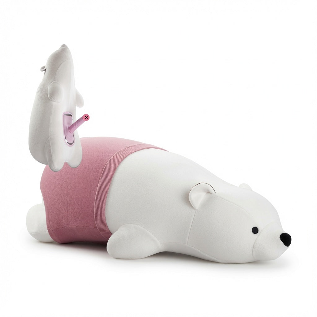 Plush Bear Pillow Automatic Thrusting Dildo with Heating