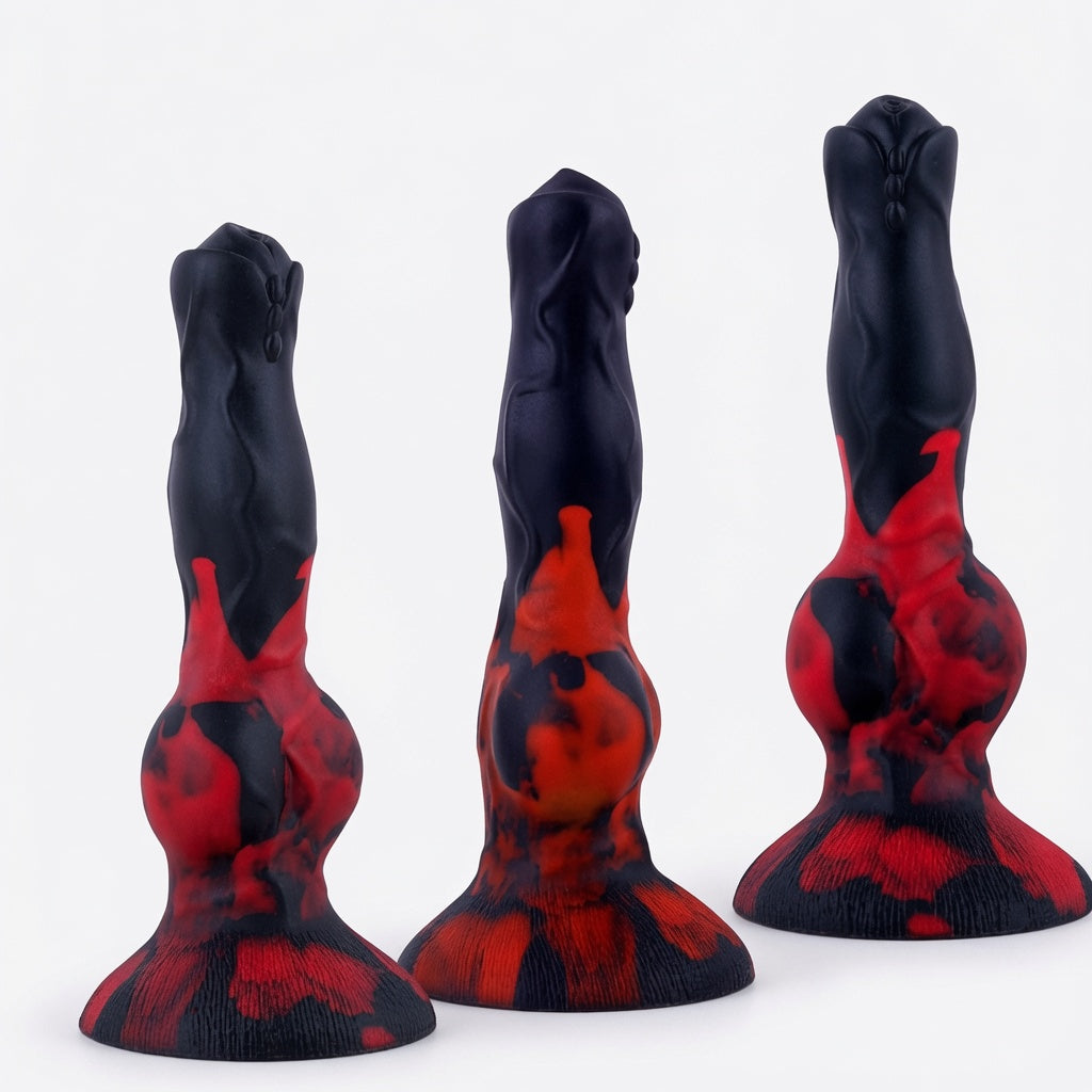 Silicone Ejaculating Fantasy Dildo with 2 Knots for  Anal Use