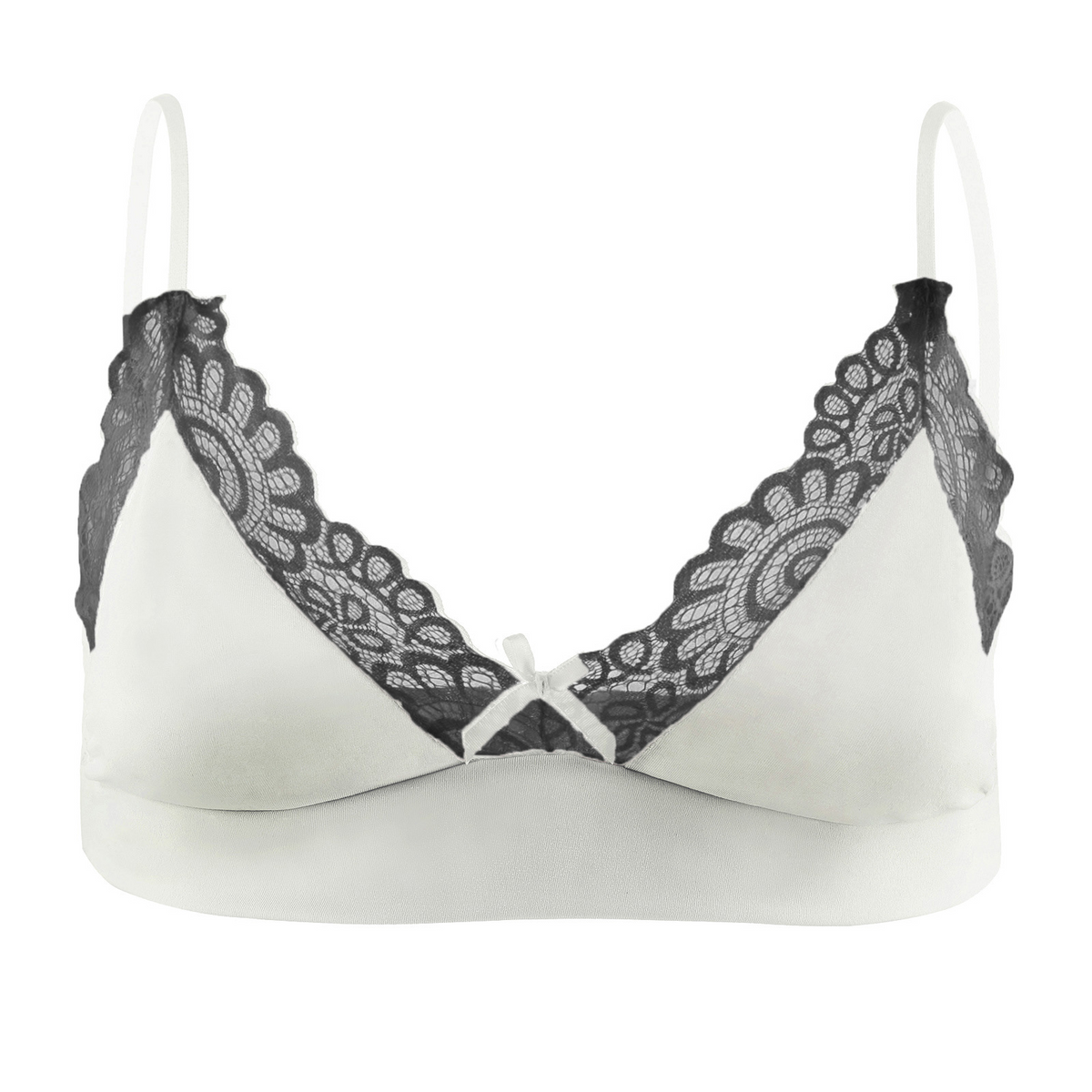 Men's floral lace bralette in black and white