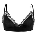 Men's floral lace bralette in pure black
