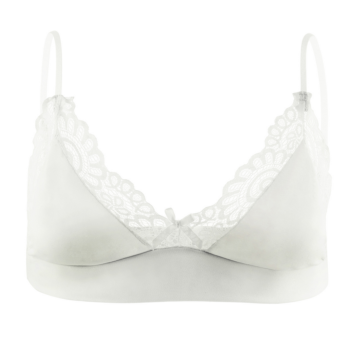 Men's floral lace bralette in pure white