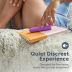 Mini Strong Bullet Vibrator on a notebook, highlighting a quiet discreet experience for private enjoyment.