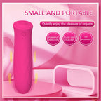 Mini Strong Bullet Vibrator in pink, compact design for powerful vibration, silicone material, waterproof and portable.