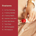 Mini Lipstick Vibrator, 9 Modes Suction Bullet Clitoral Stimulator