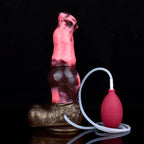 N5092 marbled silicone squirting dildo with squeeze bulb and clear tubing