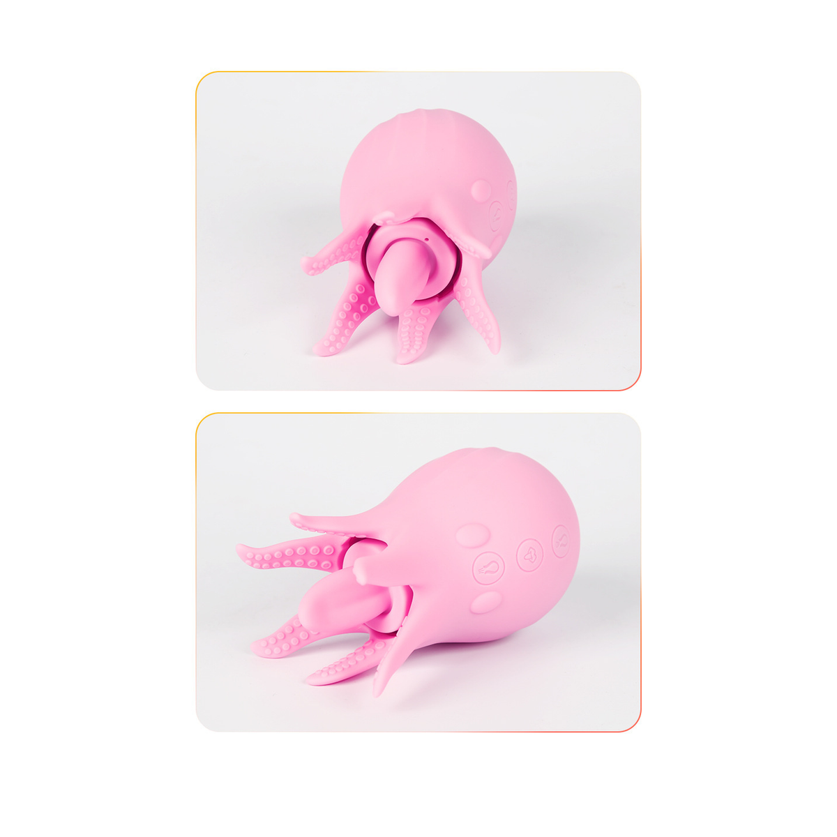 Close-up views of the Octopus nipple massager inner stimulator and silicone tentacles