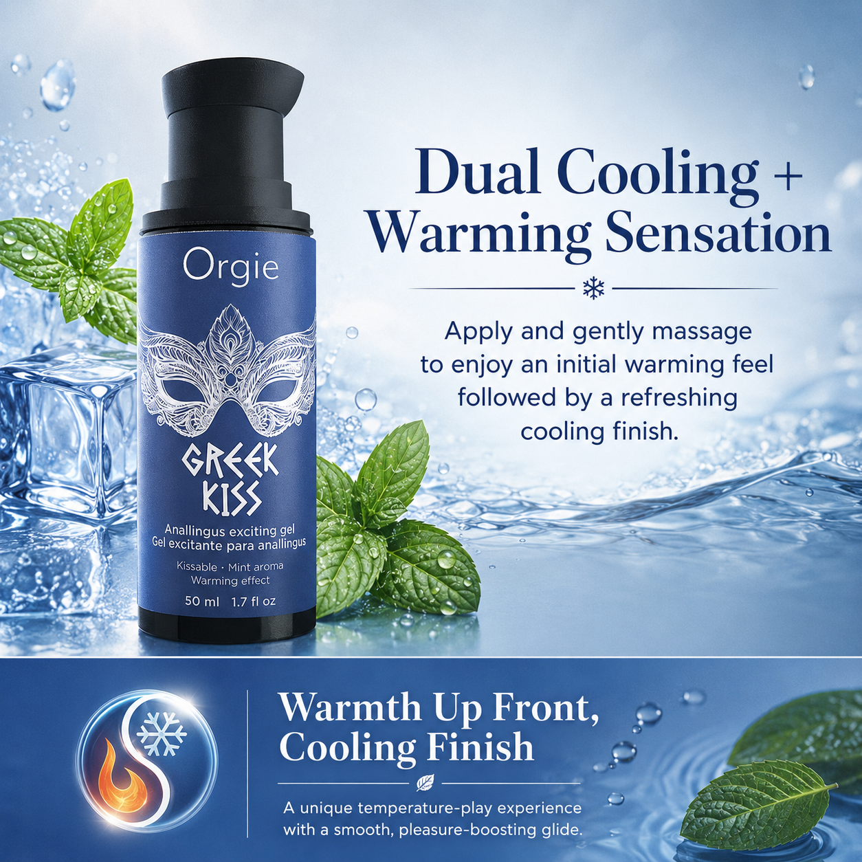 Anal Lubricant Gel with Warming & Cooling Mint Formula