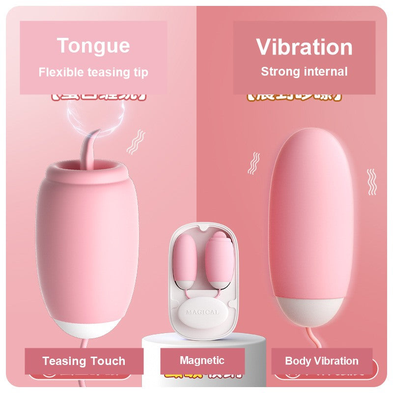 Pink Tongue Licking Vibration Magic Box Rabbit Vibrator