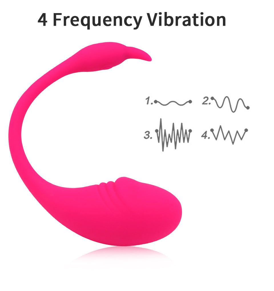 Pink wearable app controlled vibrator four frequency vibration feature