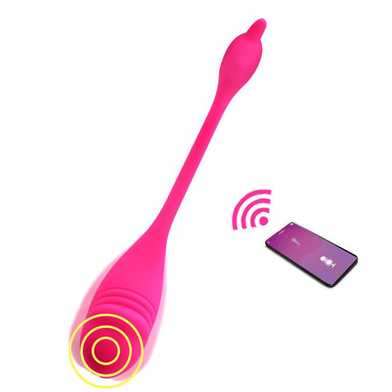 Pink wearable app controlled vibrator with remote app signal