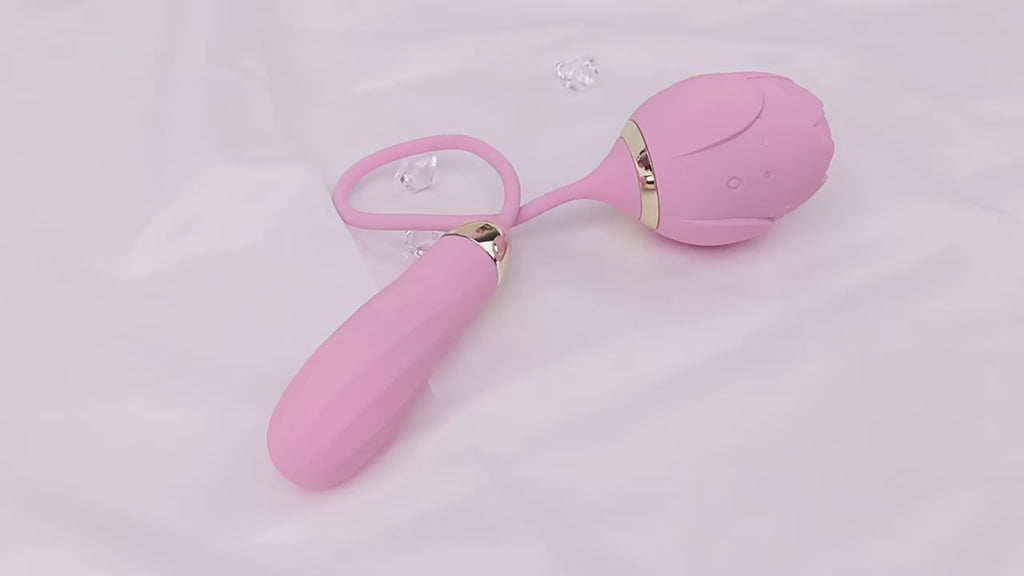 G-spot vibrator rose-shaped : Stimulates the G-spot and clitoris with suction