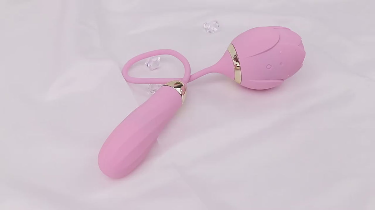 G-spot vibrator rose-shaped : Stimulates the G-spot and clitoris with suction