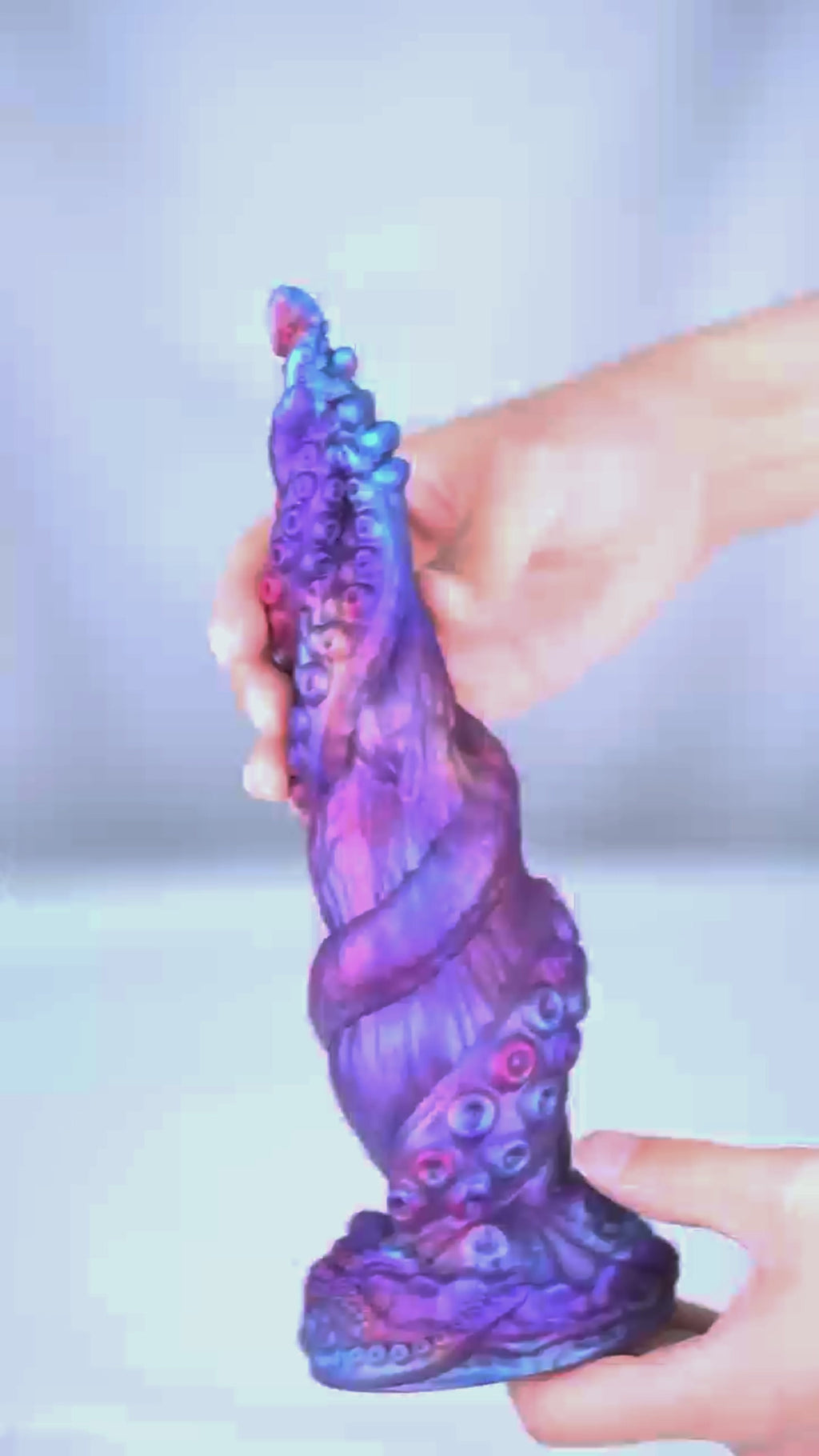 Twisted Tentacle Fantasy Dildo – Sculpted Sucker Texture & Marbled Finish