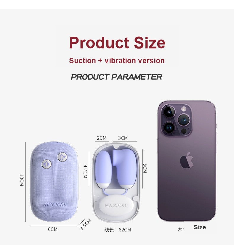 Purple Magic Box Rabbit Vibrator Product Size