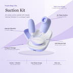 Purple Magic Box suction vibration kit in open storage case