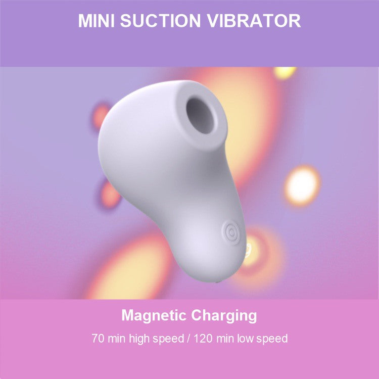 Purple mini suction vibrator with magnetic charging and runtime