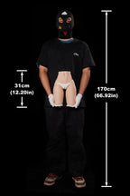 PW-L31 compact silicone lower-body doll held by an adult for scale; 31 cm tall with a 170 cm person reference.