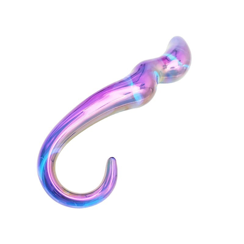 Rainbow borosilicate glass G-spot massage wand