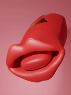 Red lips clitoral vibrator animated detail demonstration